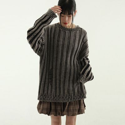 Localmansion韩代长袖破洞针织衫