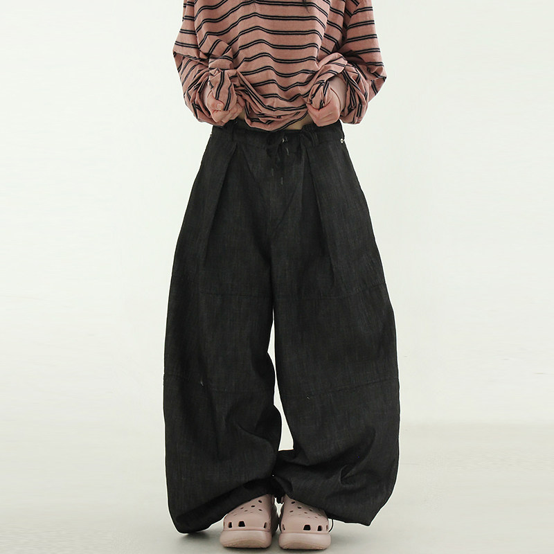韩代24 non fade pin tuck denim balloon pants(unisex)牛仔长裤