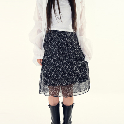 韩代Raucohouse碎花图案半身裙