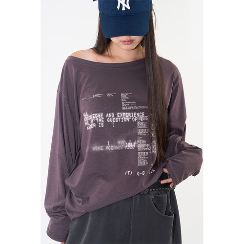 韩代Raucohouse字母宽松长袖T恤