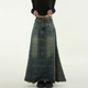maxi vintage 国内现货25A tassel denim skirt 牛仔半身长裙