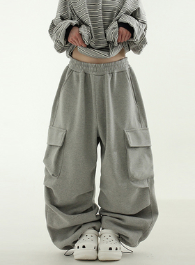 韩代25A/W embroidery cotton cargo banding pants (unisex)长裤