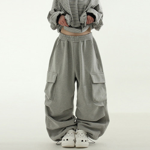 Localmansion韩代字母口袋长裤