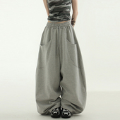 cotton double 韩代25 pants pocket banding 裤 balloon unisex