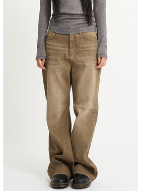 韩代Raucohouse Bailey ribbed cotton wide pants 水洗微喇叭裤