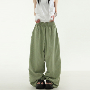 stripe wide 竖纹宽松长裤 25S unisex pants 韩国代购 banding