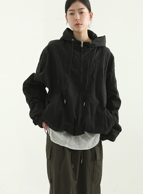 韩代23S/S creased paper wind jacket (unisex)防风连帽夹克外套