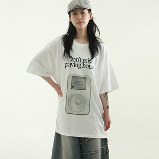 韩国代购25S/S praying printed cotton half tee(unisex)印花T恤