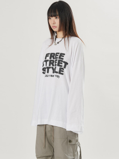 韩代Raucohouse Freestyle printing over long sleeve 字母T恤女