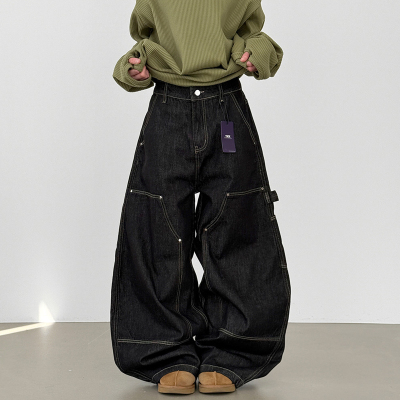 Localmansion韩代工装宽松牛仔裤