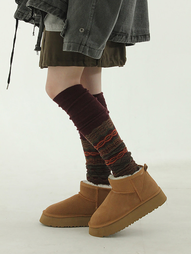 国内现货!suede short boots 设计师款时尚厚底雪地靴冬季加绒女