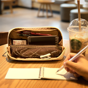 日本KOKUYO国誉一米新纯笔袋学生用文具袋可站立收纳日系HACO笔袋