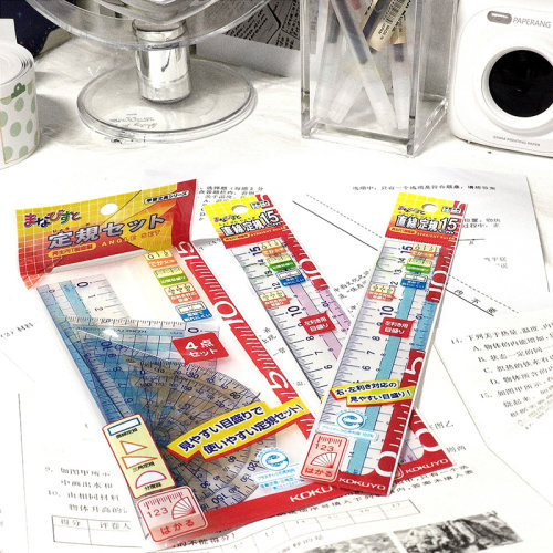 KOKUYO国誉软尺透明量角器直尺