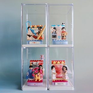 兼容乐高人仔定制周年情人节情侣礼物公司年会婚礼纪念品男女摆台