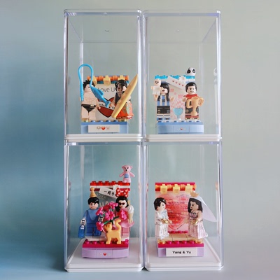 兼容乐高人仔定制周年情人节情侣礼物公司年会婚礼纪念品男女摆台