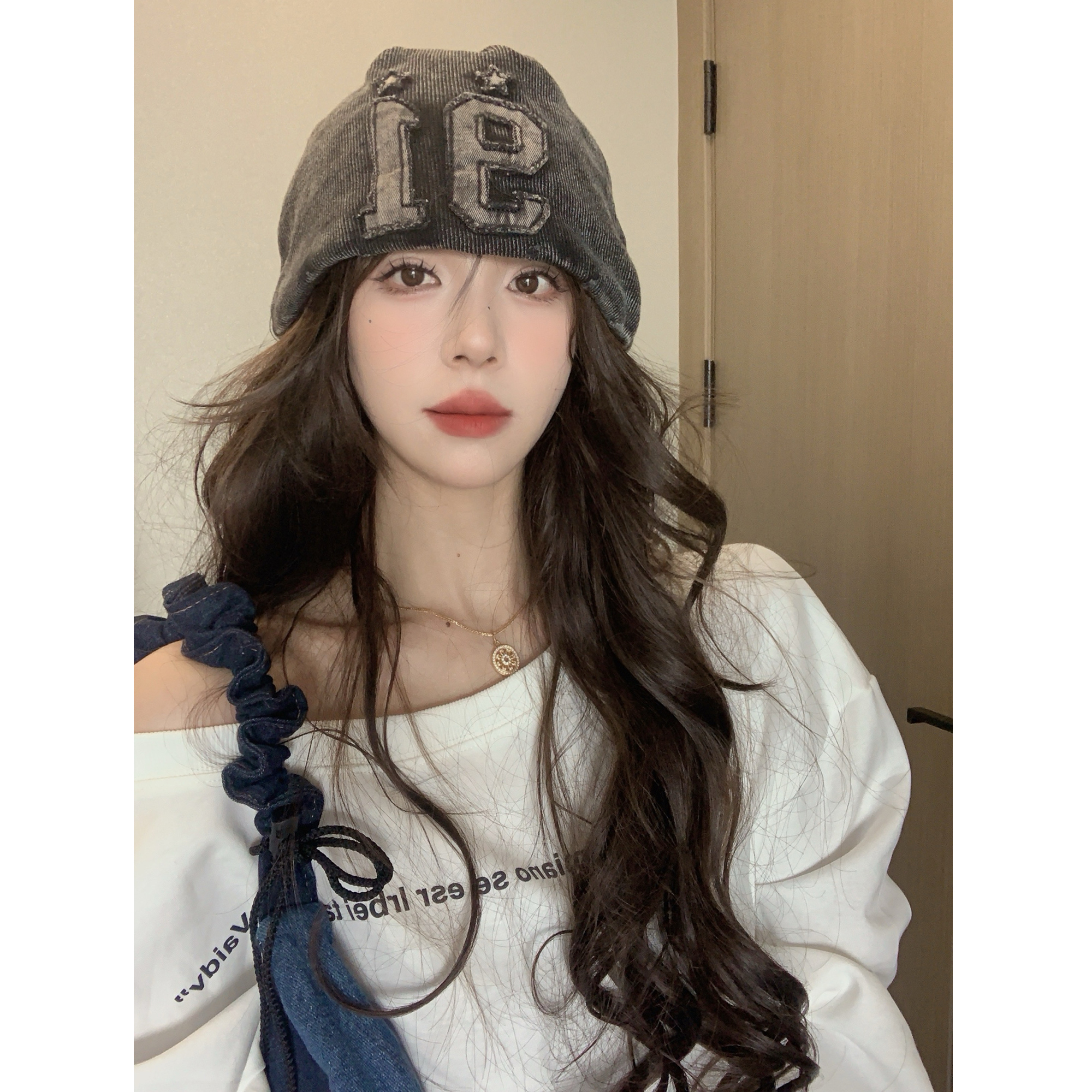 秋冬个性水系牛仔地主帽女街头