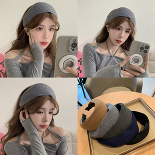 易梦玲同款韩系发箍女高卢顶显发量复古针织条纹洗脸发带发饰防滑