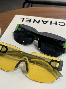 无框连体一片式太阳眼镜女