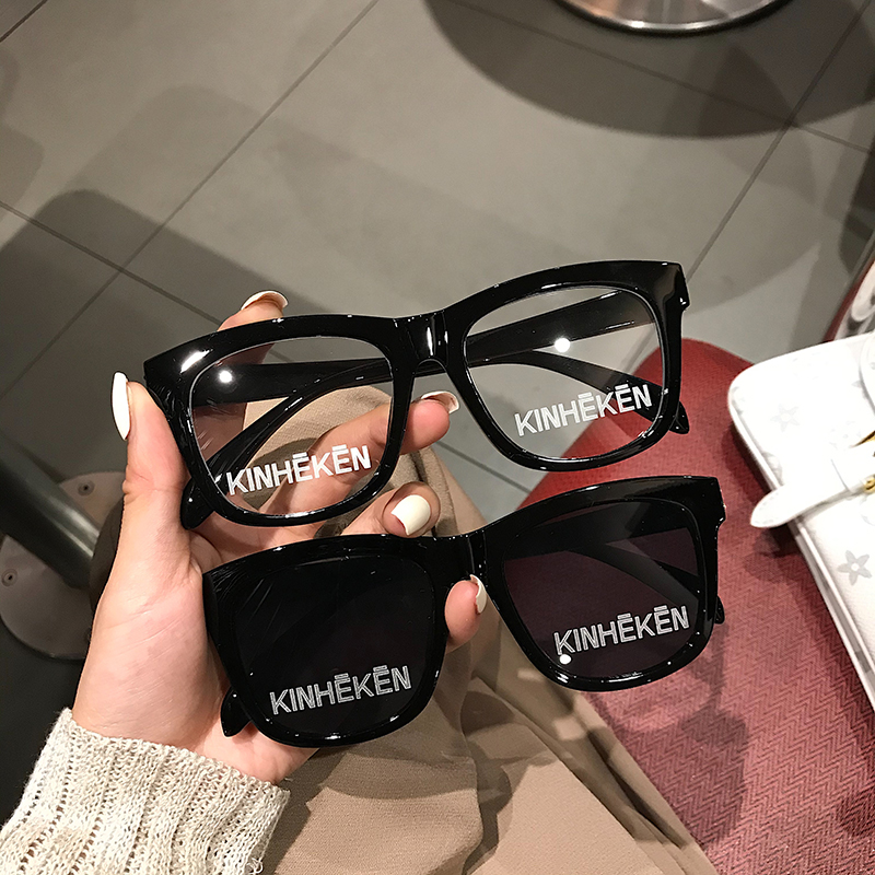 韩国字母黑色INS显瘦防紫外线