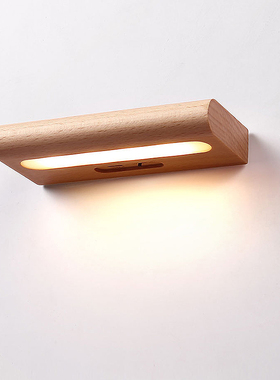 实木太阳能壁灯磁吸门牌灯走廊感应小夜灯过道灯玄关灯车载氛围灯