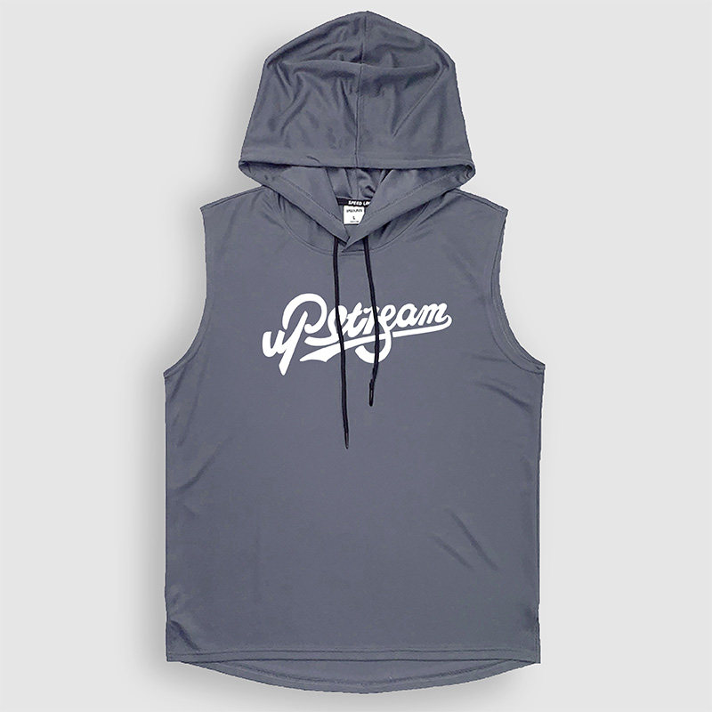 男子篮球背心帽衫超轻运动字母连帽坎肩无袖排汗透气健身跑步服潮