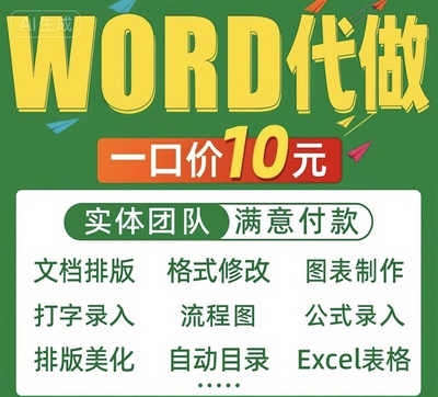 Word排版表格代做制作文档格式修改打字编辑服务文字录入PDF转换