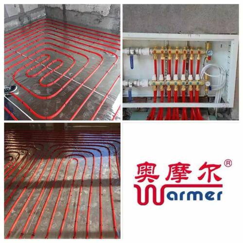 水暖安装德国奥摩尔分水器安装+奥摩尔PERT20管 水地暖施工