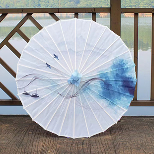 青花瓷古风伞汉服古装摄影道具伞舞蹈伞古典舞跳舞旗袍超仙油纸伞