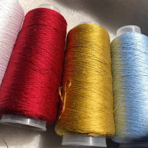 超小亮片桑蚕丝手工编织线零触感