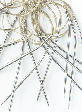 元织40cm编织袖子环形针短进口尼龙绳打毛衣针不锈钢循环棒针工具