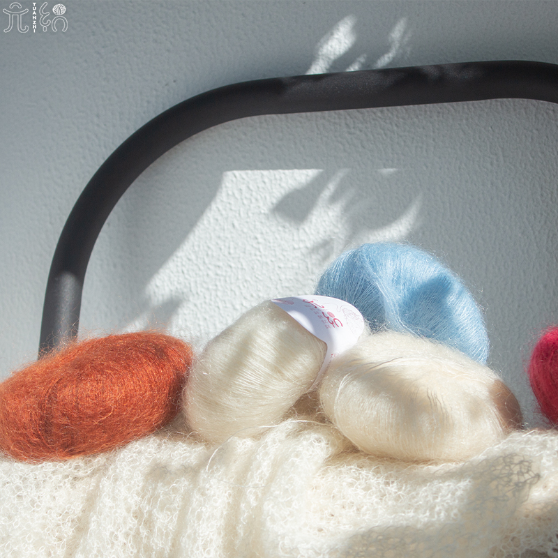 马海毛钩针围巾手工线