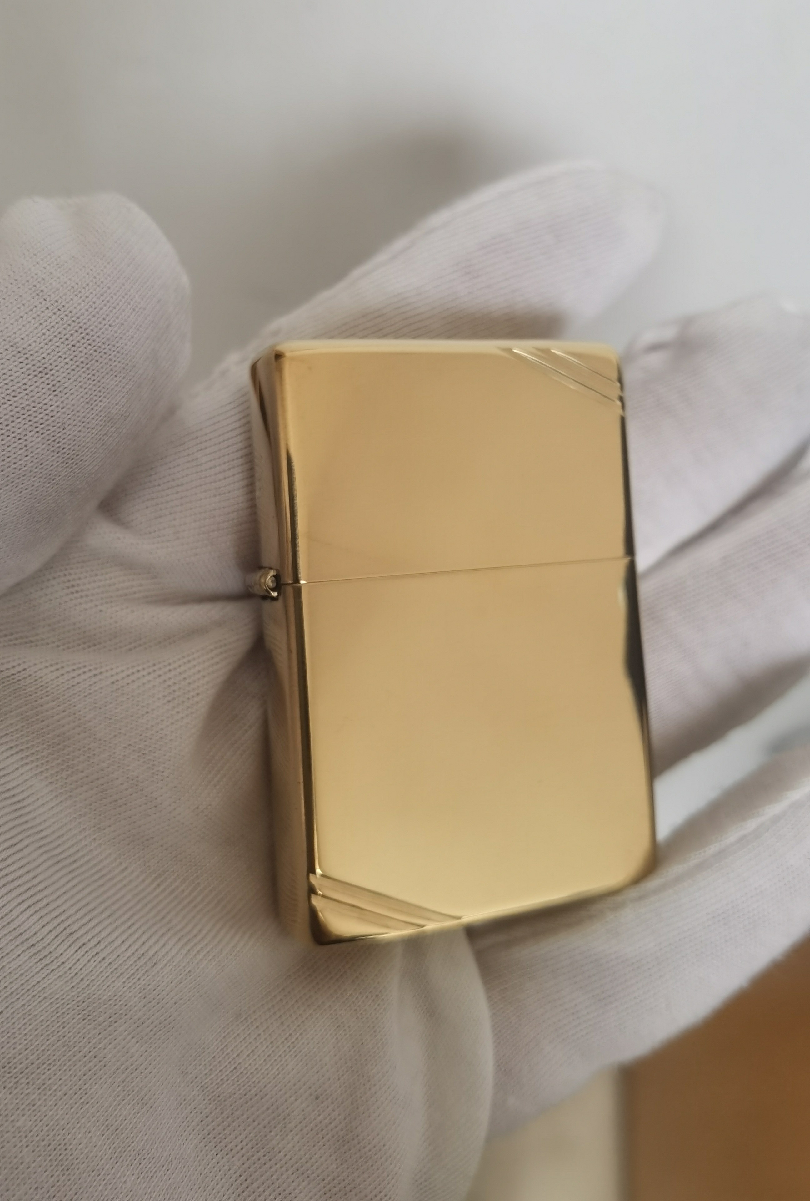 Zippo打火机古典37复刻 铜切角镜子 270 越用越沧桑老底刻