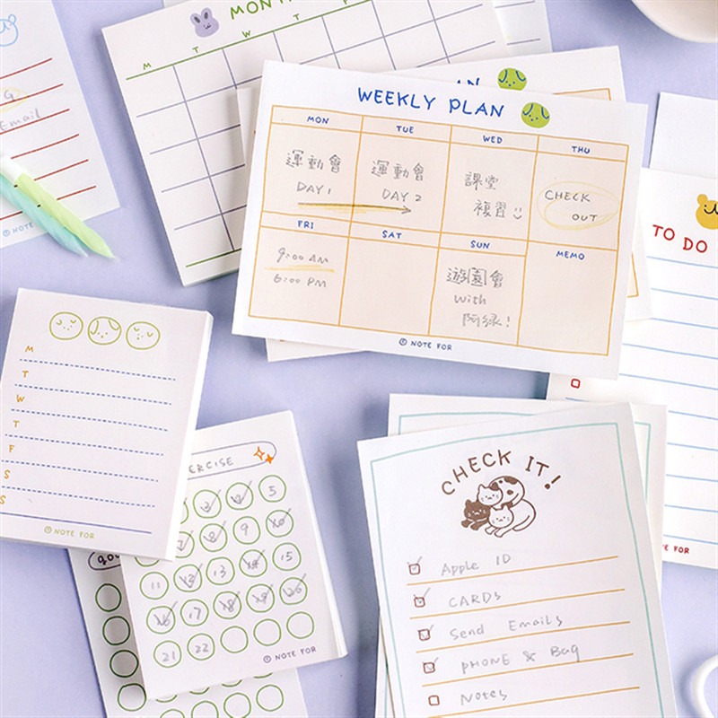 可撕便签本 盐系可爱学生清单打卡留言ins小本子 手帐创意素材纸