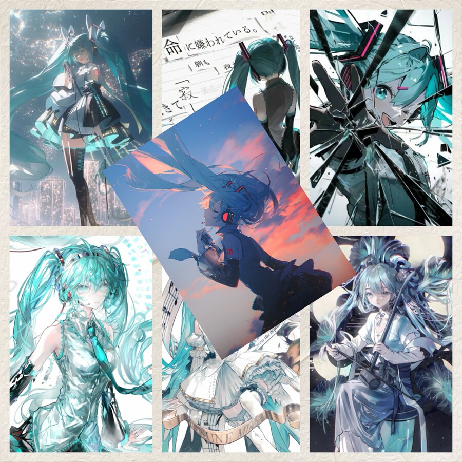 初音未来海报墙贴追星爱豆周边卧室房间写真拍照布置背景素材装饰