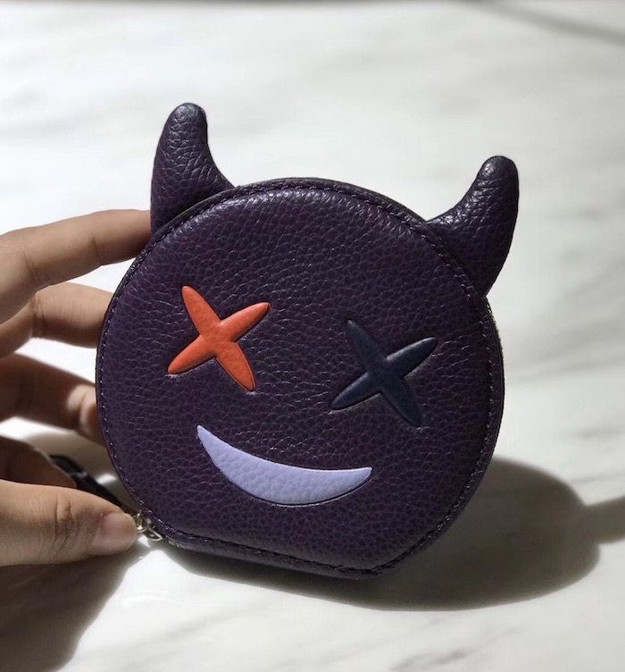 可以放卡和零钱的暗夜小恶魔零钱包 全牛皮