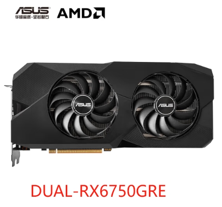 华硕ASUS DUAL-RX6750GRE-12G-V2-GAMING雪豹双风扇游戏制图电竞