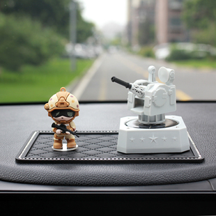 1130太阳能旋转导弹火箭近防炮飞机香薰水摆件汽车模型桌面工位男