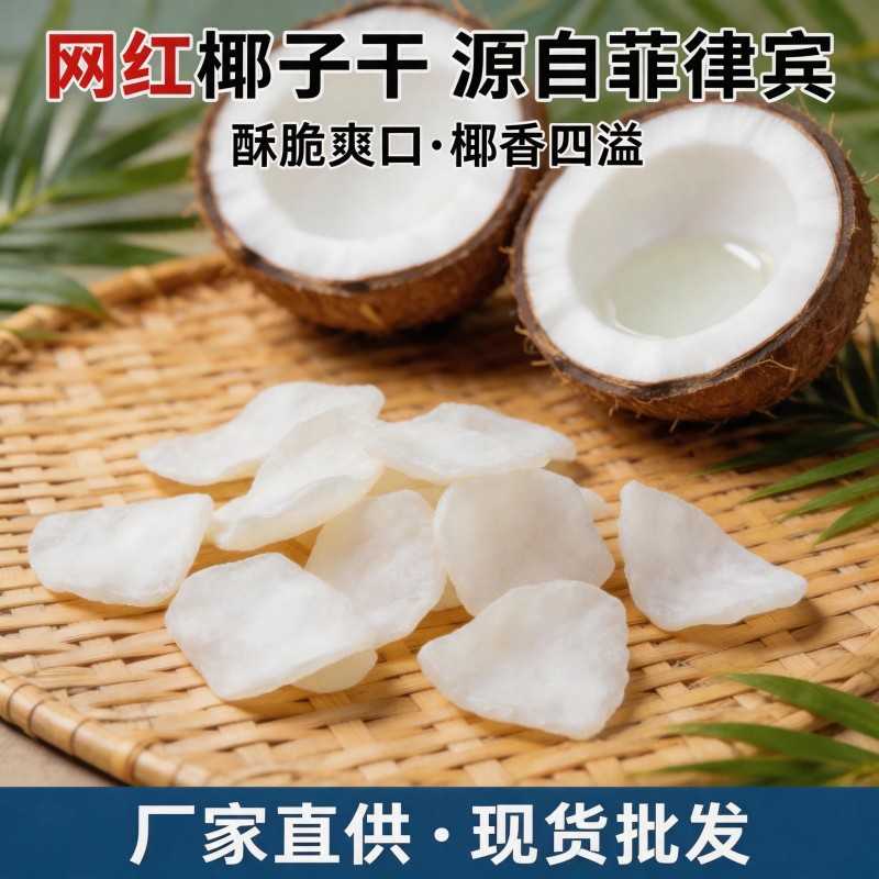 南国海南特产椰子角条椰子脆片椰肉块办公室小吃零食食品伴手礼