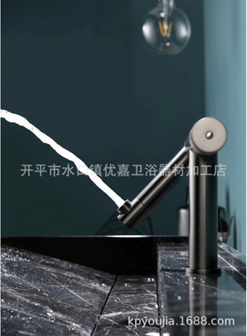 开平优嘉卫浴 极简面盆折叠旋转龙头枪灰单孔面盆浴室柜龙头31406
