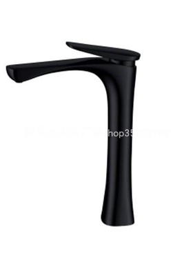 黑色龙头台上盆冷热龙头单孔单把 全铜混水阀加高龙头30359实拍