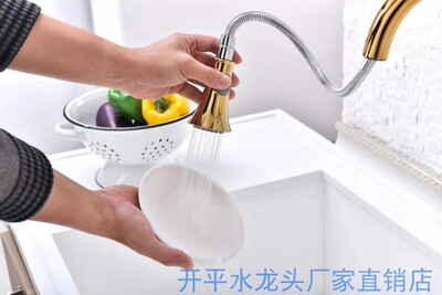 玫瑰金冷热水槽洗菜盆抽拉龙头