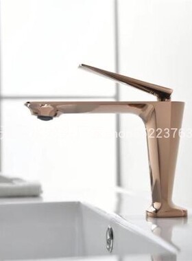 玫瑰金面盆龙头台下盆冷热龙头台下盆单孔单把 全铜龙头30216实拍