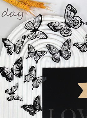 烘焙蛋糕装饰PVC蝴蝶套装插件插卡甜品台场景装扮系列