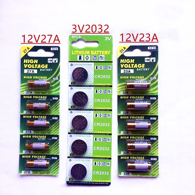 12V23A/27A车库门遥控器电池3v2032纽扣电池门禁汽车防盗器电池