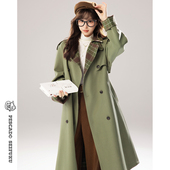 甜鱼少盐 春秋小个子显瘦大衣 风衣外套女2026新款 苔原 两面穿长款