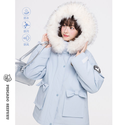 学院风派克服加绒外套女冬小个子