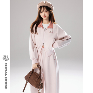 甜鱼少盐[织氧]两面穿拉链短款卫衣外套女2026新款小个子连帽开衫