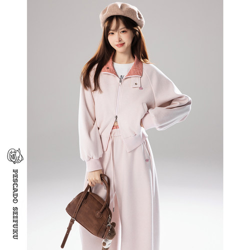 两面穿短款卫衣外套女小个子开衫