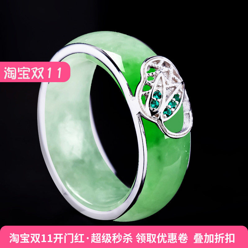 s925纯银戒指空托日韩玉石翡翠