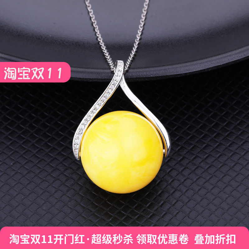 DIY配件扣女S925纯银吊坠扣头镶嵌扣蜜蜡琥珀圆珠银夹扣项链卡扣